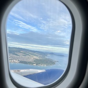 Honolulu City from the airplane window