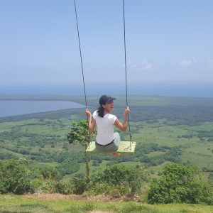 Aura swinging on the Montaña Redonda