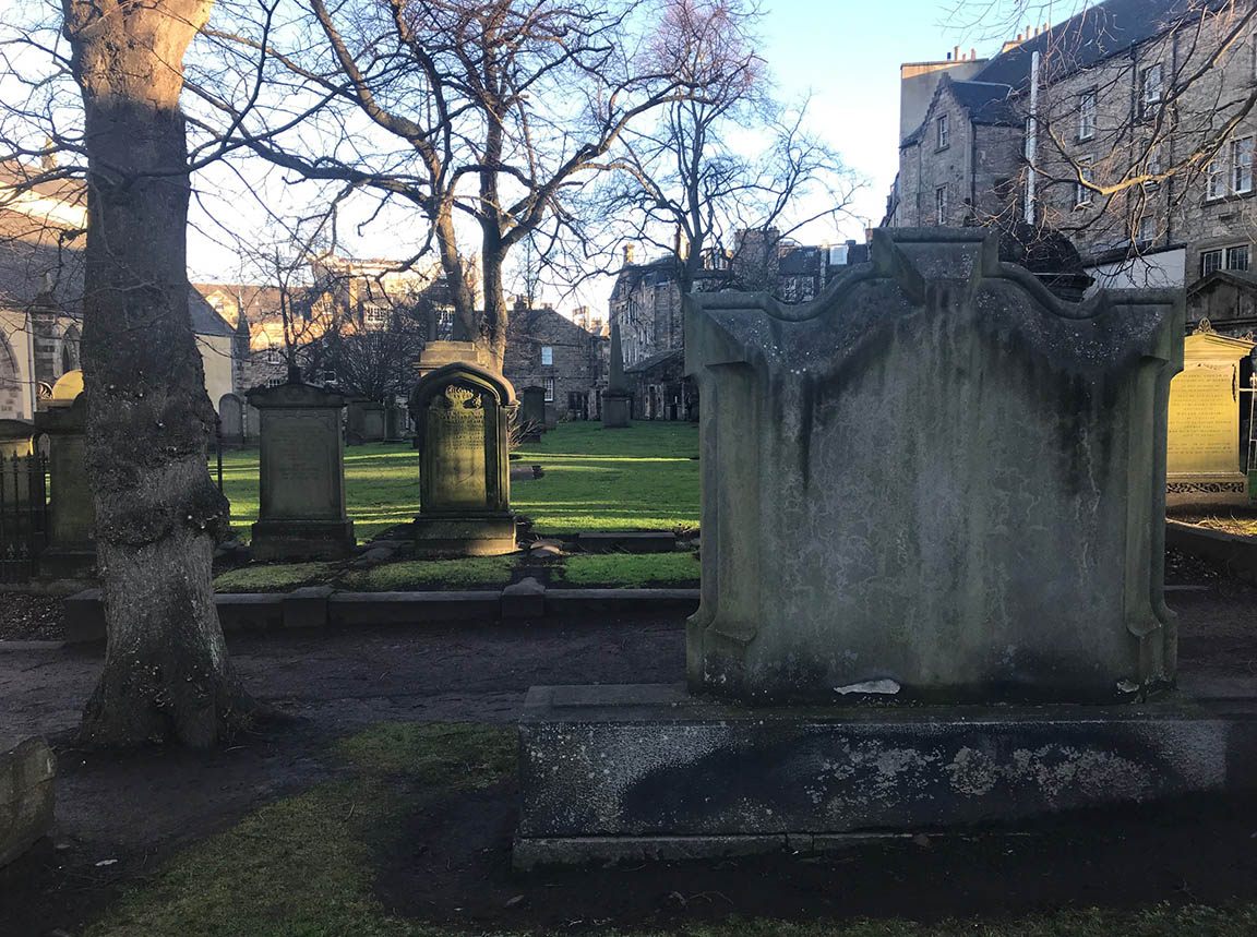graveyard surrounding Greyfriars Kirk in Edinburgh