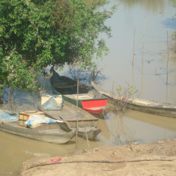 A photo of boats, both the villagers transportation and livelihood.