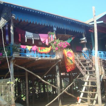 A photo of drying laundry in the village