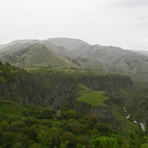 A green mountainside in Armenia.
