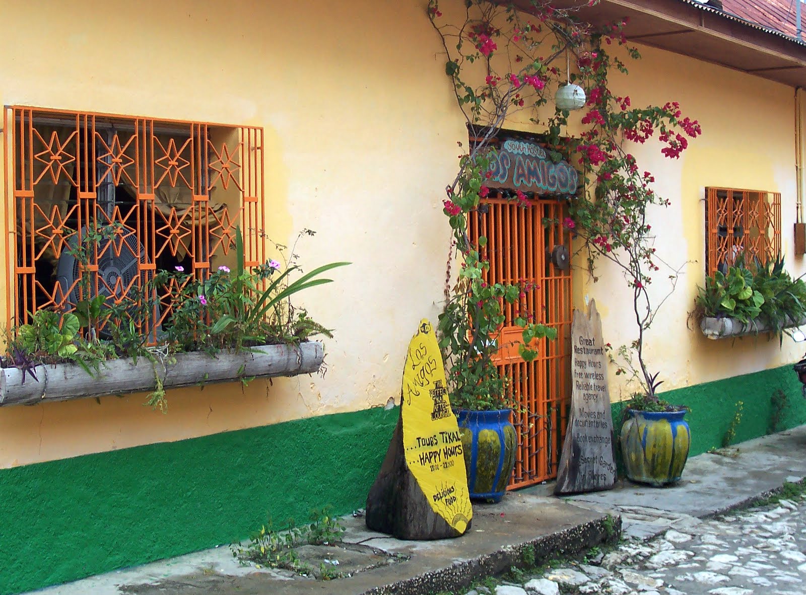 An image of a restaurant in Flores, Guatemala, which is a quick drive from Belize City