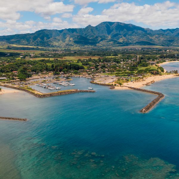 Photo by Hawaii Tourism Authority's Vincent Lim. Haleiwa Beach Park from above