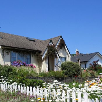 A cute cottage with an elaborate garden in Chemaimus, Vancouver Island.