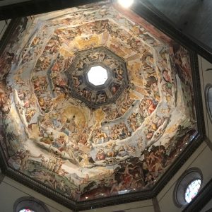The painted ceiling fresco of the Florence Cathedral's dome