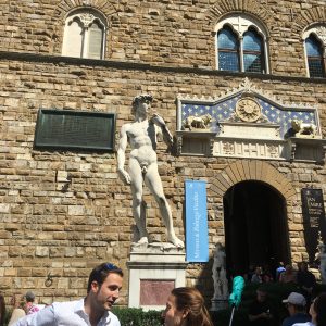 A copy of the statue of David in Florence