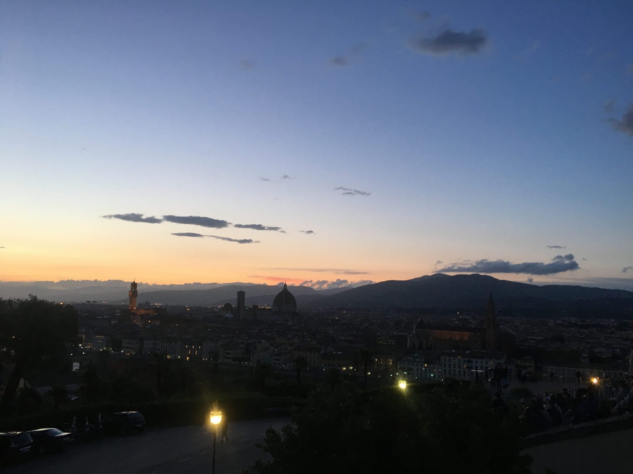 The sunset view from Michelangelo's Hill in Florence