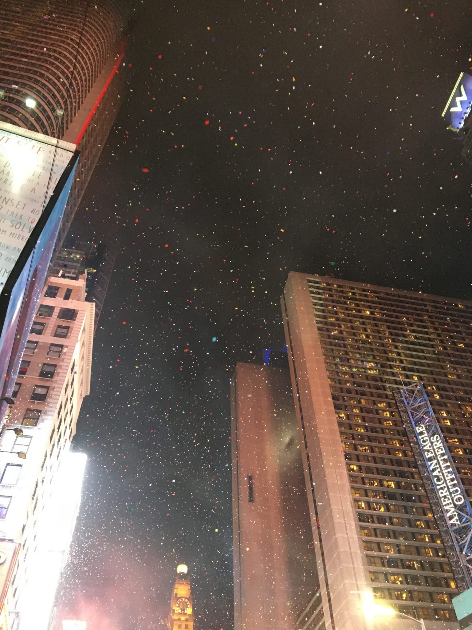 Confetti in Times Square on New Year's Eve