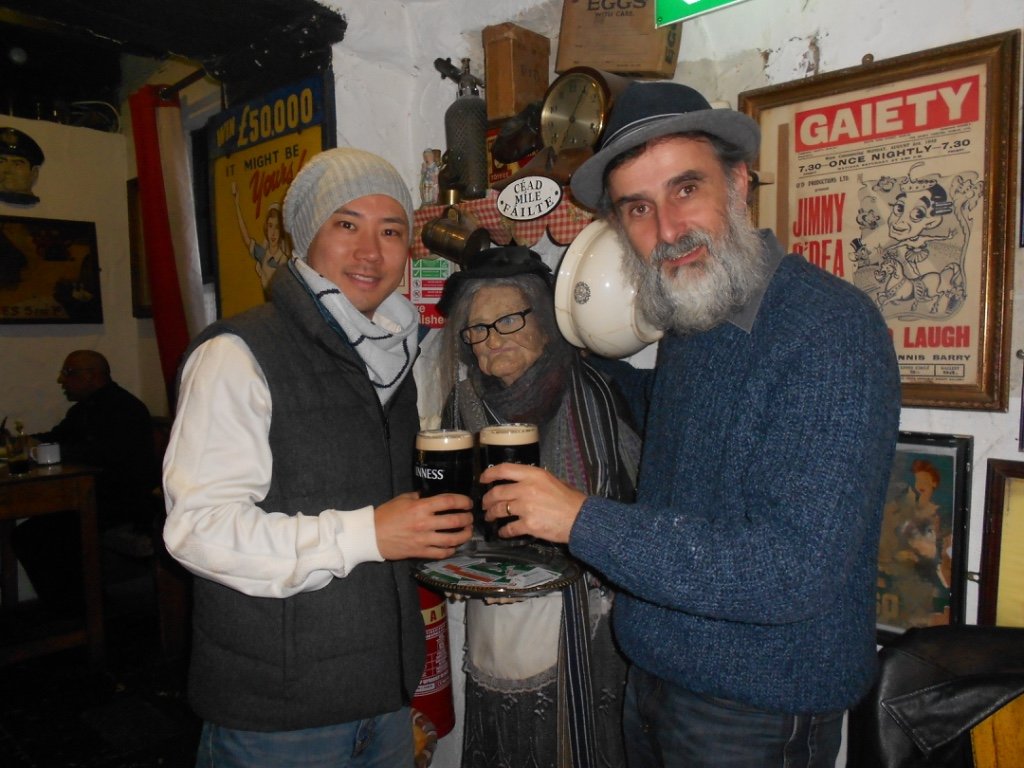 Jim Murty with friend at Johnnie fox's, one of Ireland's many Irish bars