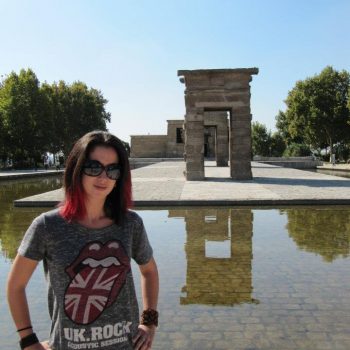 Maria at Templo de Debod in Madrid
