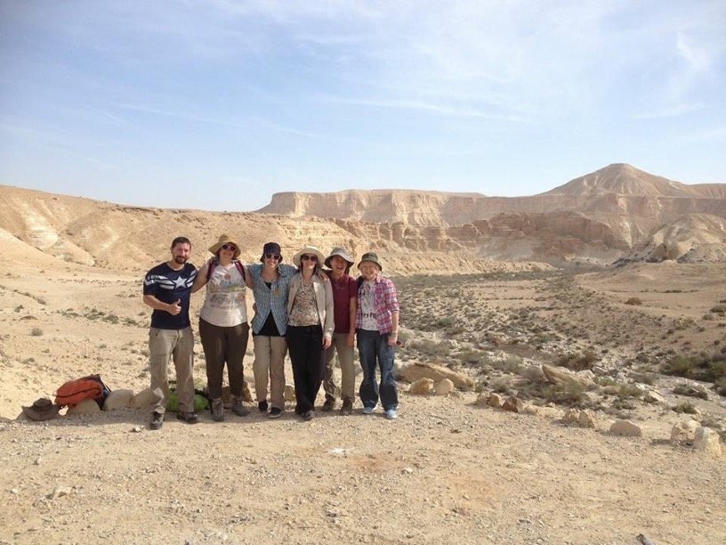 A group photo of the dig site workers in Haifa, Israel.