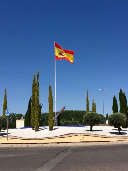 The Spanish flag flies high over Spain