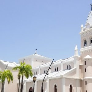 A stunningly white church in Puerto Rico.