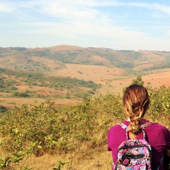Rachel looking over the landscape in Swaziland during her time volunteering with the Peace Corps