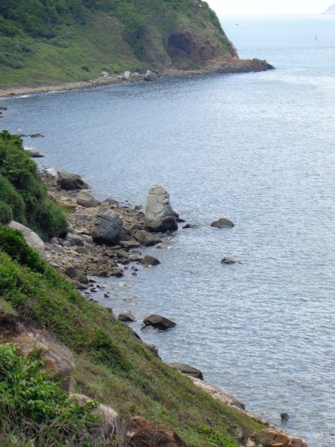 Rugged coastline in Con Dao