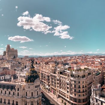 A photo of Madrid, Spain from the rooftops, which is the city Timisha moved to Spain to.