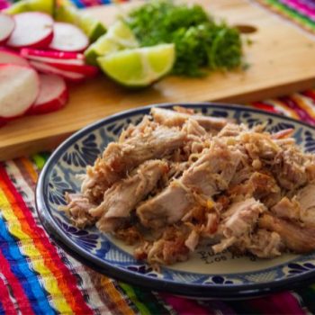 diverse mexican food carnitas