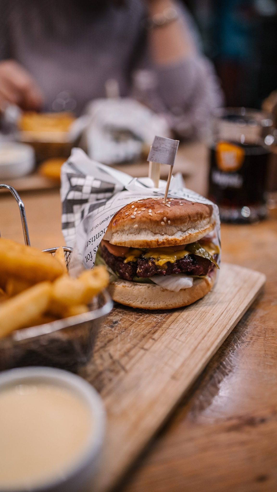 Burger and fries