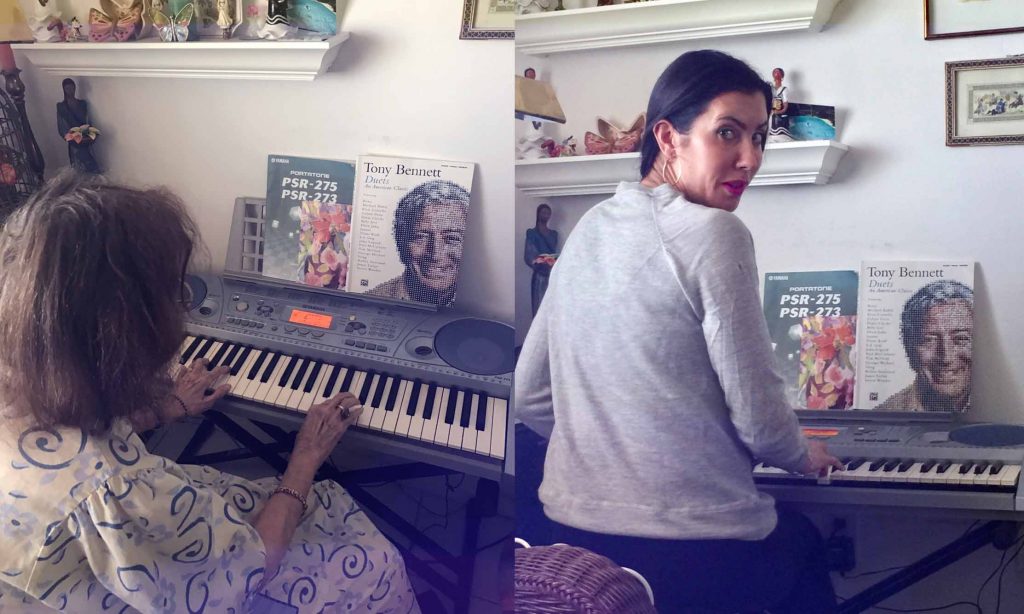 playing piano with my grandmother